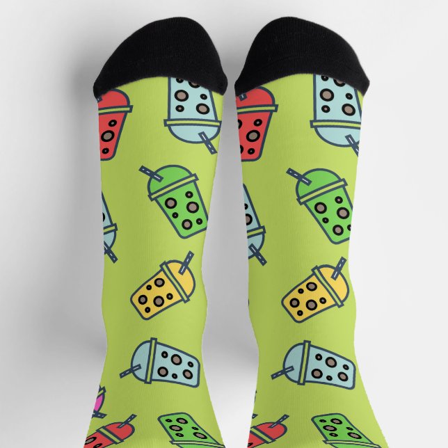 Boba Bubble Tea Pattern Socks (Top)
