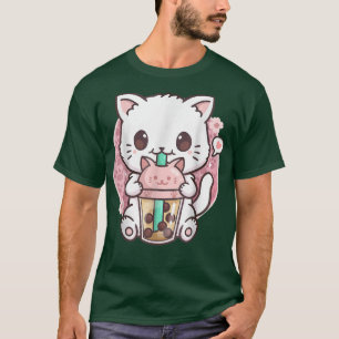 Boba Cat Boba Tea Bubble Tea Kawaii Anime Cat Kawa T-Shirt