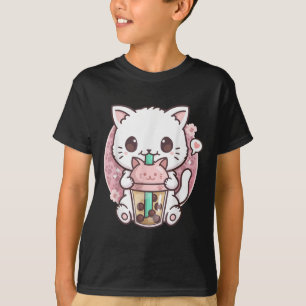 Boba Cat Boba Tea Bubble Tea Kawaii Anime Cat Kawa T-Shirt