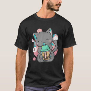 Boba Cat Boba Tea Bubble Tea Kawaii Anime Cat Kawa T-Shirt