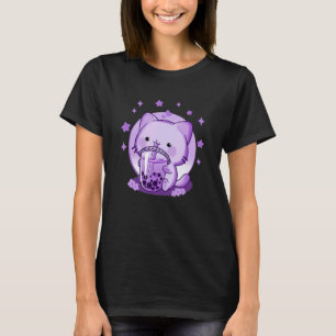 Boba Cat Drinking Boba Tea Cute Cat Japanese Funn T-Shirt