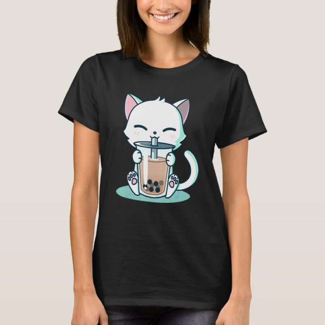 Boba Cat T-Shirt (Front)