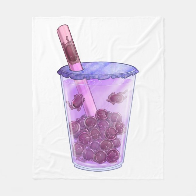 Boba Cats Fleece Blanket (Front)