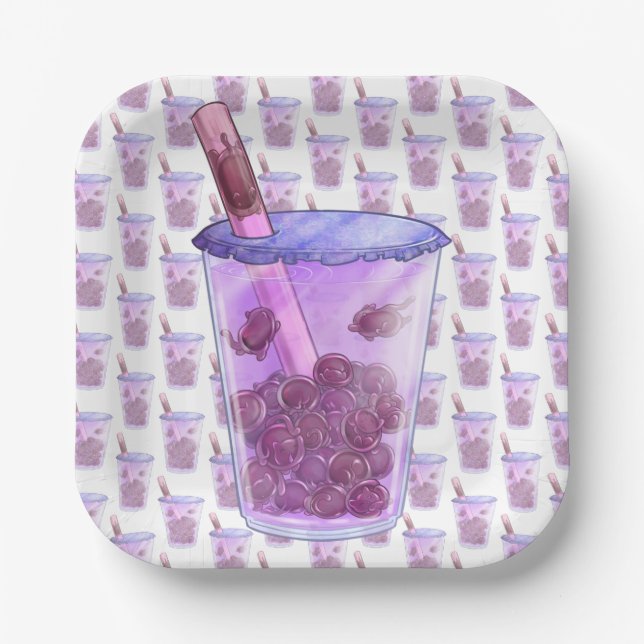 Boba Cats Paper Plate (Front)