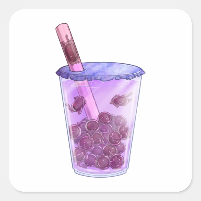 Boba Cats Square Sticker (Front)