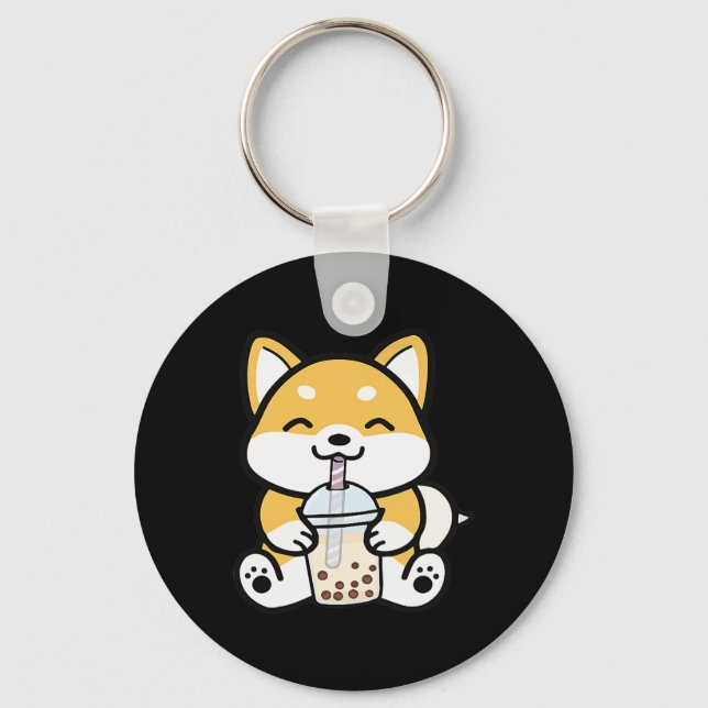 Boba Corgi, Corgi Boba, Boba Shiba, Shiba, Corgi Key Ring (Front)