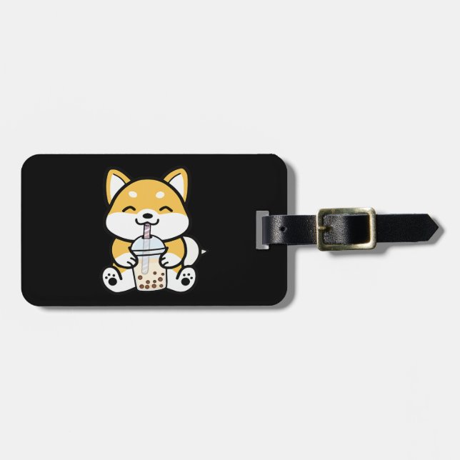 Boba Corgi, Corgi Boba, Boba Shiba, Shiba, Corgi Luggage Tag (Front Horizontal)