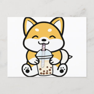 Boba Corgi, Corgi Boba, Boba Shiba, Shiba, Corgi, Postcard