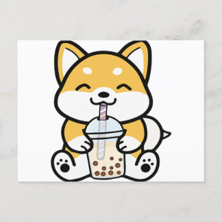 Boba Corgi, Corgi Boba, Boba Shiba, Shiba, Corgi, Postcard