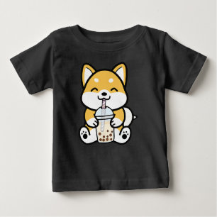 Boba Corgi   Milk Tea   Corgi Lover Baby T-Shirt