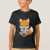 Boba Fox Drinking Cute Kawaii Japanese Foxy Anime