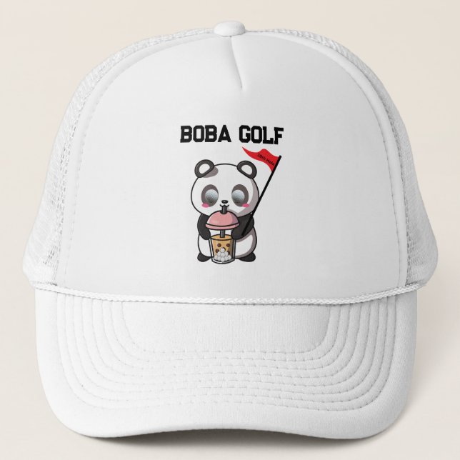 Boba Golf | Milk Tea | Bubble Golf | Golfer Trucker Hat (Front)