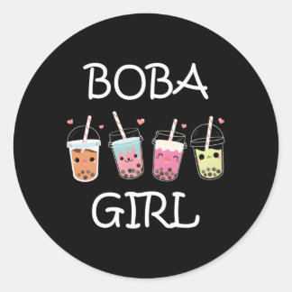 Boba Kawaii Bubble Tea Ns Classic Round Sticker