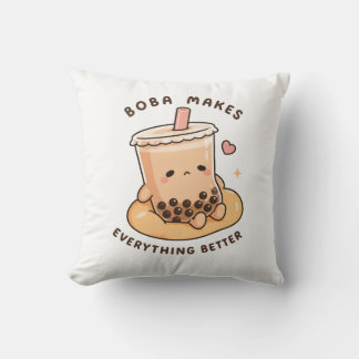 Boba makes everything better cushion
