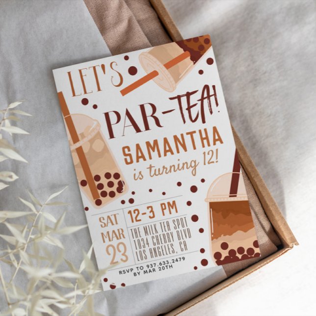 Boba Milk Par-Tea Birthday Invitation (Creator Uploaded)