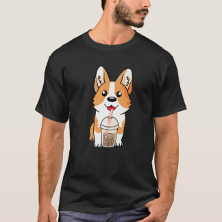 Boba Milk Tea Corgi Dog Puppy Lover Kawaii Japanes T-Shirt