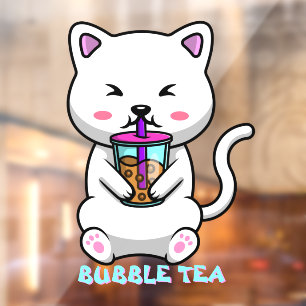 Boba Milk Tea Cute Cat Cartoon Business