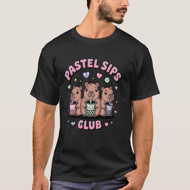 Boba Mood Capybara Bubble Tea Tee (Front)