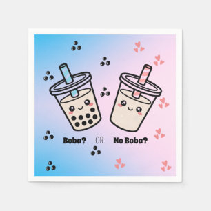 Boba or No Boba? Bubble Tea Boba Gender Reveal Napkin