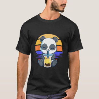 Boba Panda Drinking Boba Tea Bubble Panda Kawaii J T-Shirt