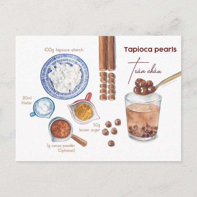 Boba Pearls Recipe Postcard (Front)