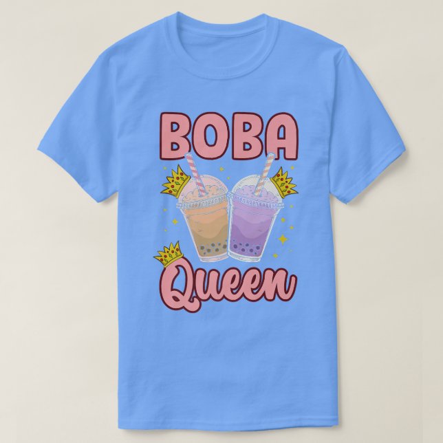 Boba Queen Graphic Tea Lover Tea Drinker Tea Brewi T-Shirt (Design Front)