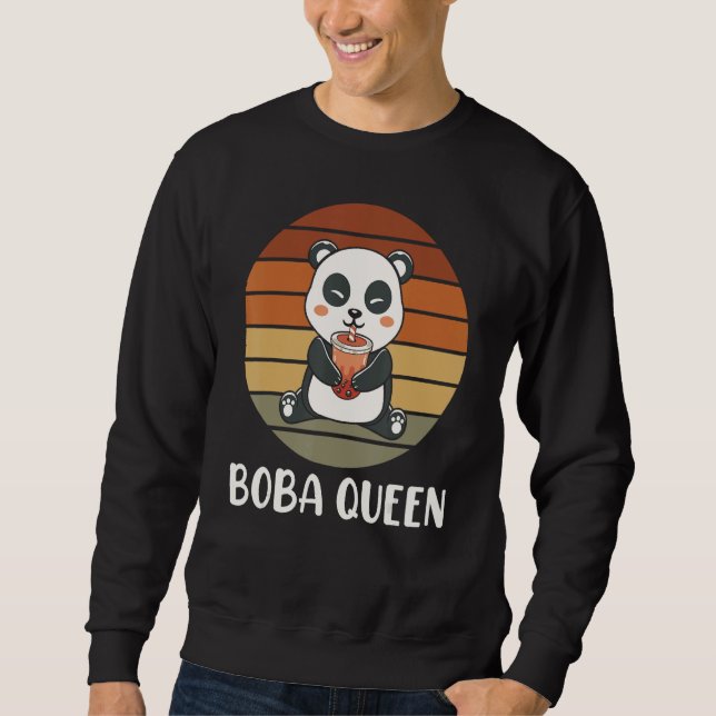 Boba Queen Panda Bubble Tea Boba Tea Sweatshirt (Front)