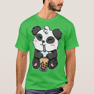 Boba Tapioca Pearls Bubble Milk Tea Drink Panda Lo T-Shirt