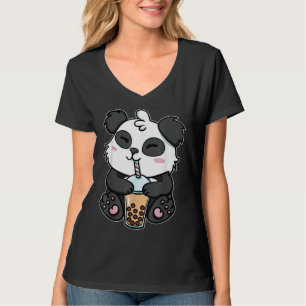 Boba Tapioca Pearls Bubble Milk Tea Drink Panda T-Shirt