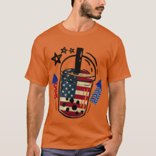 Boba Tea 4th of July Bubble Tea Fourth July Americ T-Shirt
