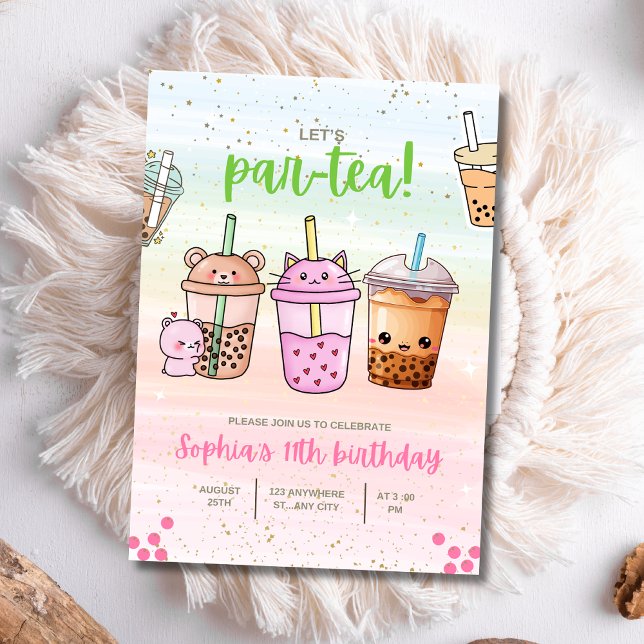 Boba Tea Birthday Party Invitation, Boba Par-Tea Invitation (Creator Uploaded)