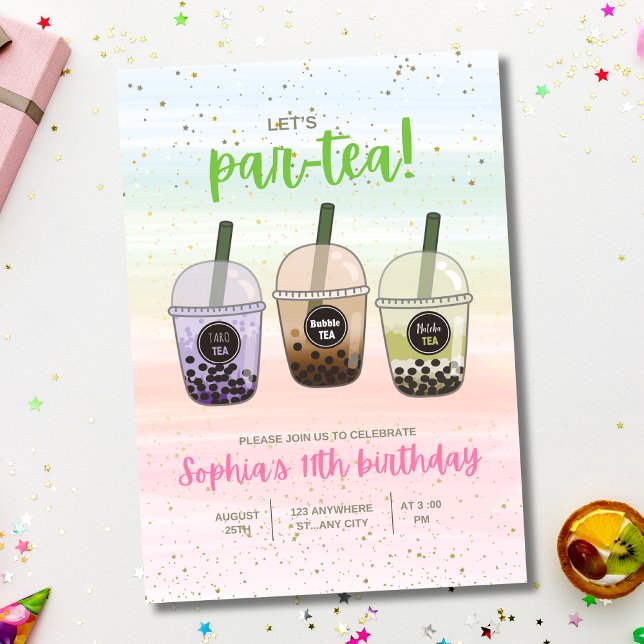 Boba Tea Birthday Party Invitation, Bubble Tea  Invitation (Creator Uploaded)