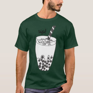 Boba Tea Black and White T-Shirt