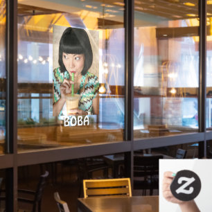 Boba Tea Bubble Drink Woman Advertisement 