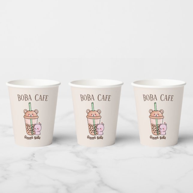 Boba Tea , Bubble milk tea Paper Cups (Multi)