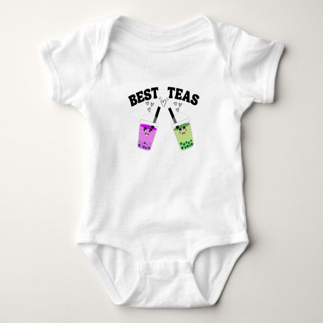 boba tea bubble tea baby bodysuit (Front)