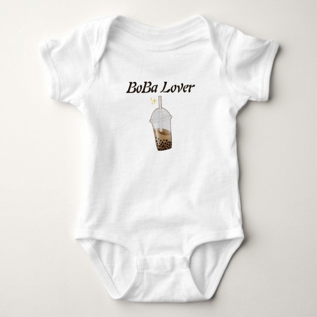 boba tea bubble tea  baby bodysuit (Front)
