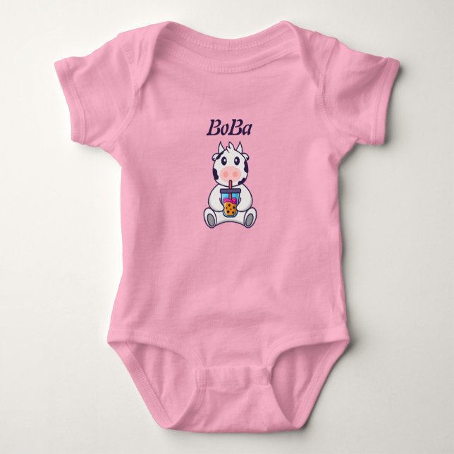 boba tea bubble tea  baby bodysuit (Front)