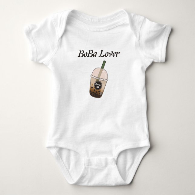 boba tea bubble tea  baby bodysuit (Front)