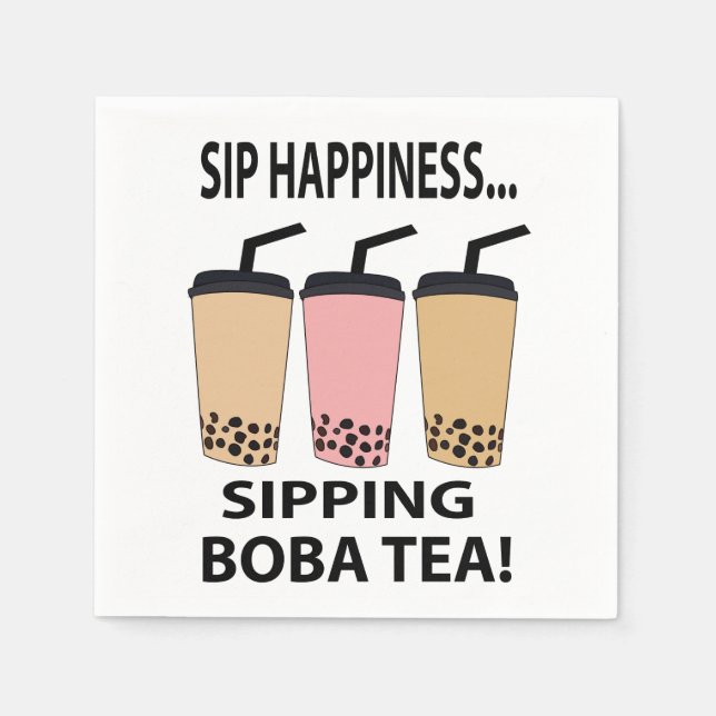 Boba Tea Bubble Tea Boba Tea Party Napkin (Front)