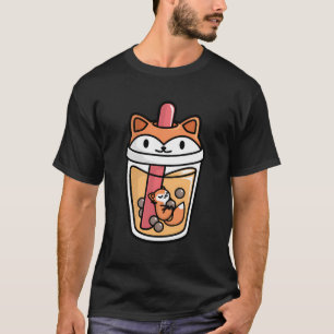Boba Tea Bubble Tea Cute Kawaii Fox T-Shirt
