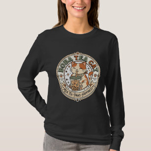 Boba Tea Cat Boba Tea Cat Vintage Vector Art Shirt