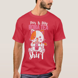 Boba Tea Cat Bubble Tea Kawaii Anime Japanese Milk T-Shirt