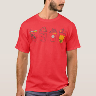 Boba Tea Cups Bubble Tea Cute Kawaii Anime Logo 21 T-Shirt