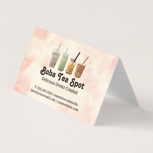 Boba Tea Drinks Variety Business Card (Front)