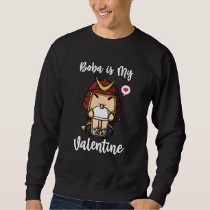 Boba Tea is My Valentine Samurai Anti Valentines D Sweatshirt