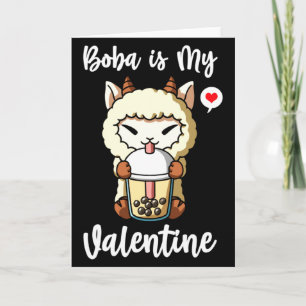 Boba Tea Is My Valentine Sheep Anti Valentines Day Card