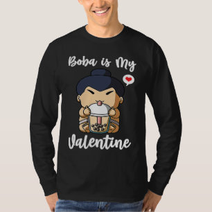 Boba Tea is My Valentine Sumo Wrestler Anti Valent T-Shirt