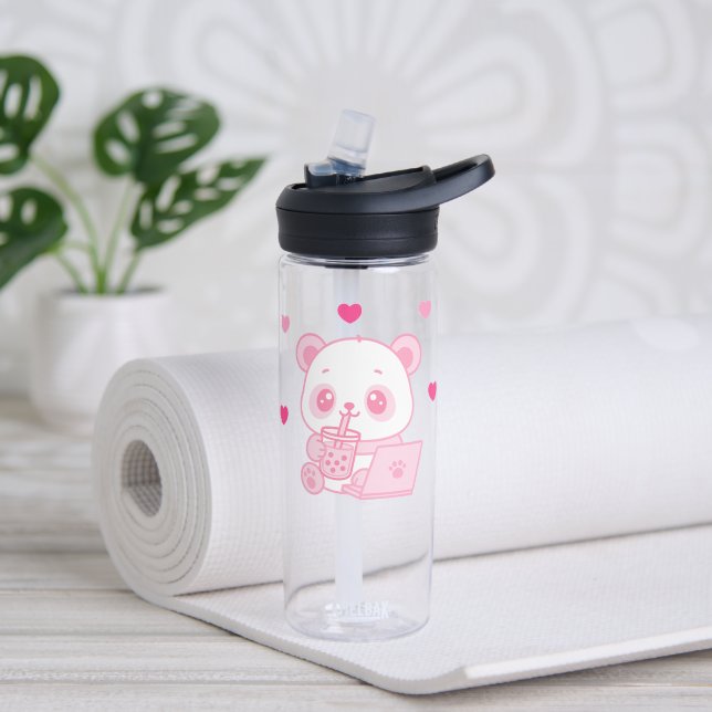 Boba Tea Panda Water Bottle (Yoga (Rotated))