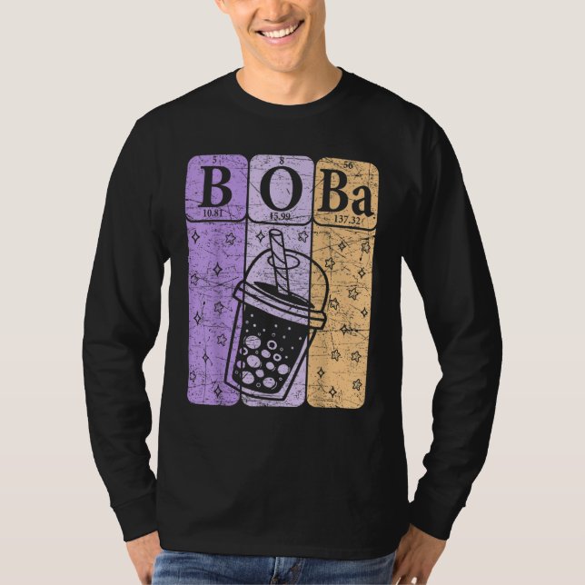 Boba Tea Periodic Table Elements Bubble Tea  Nerd T-Shirt (Front)